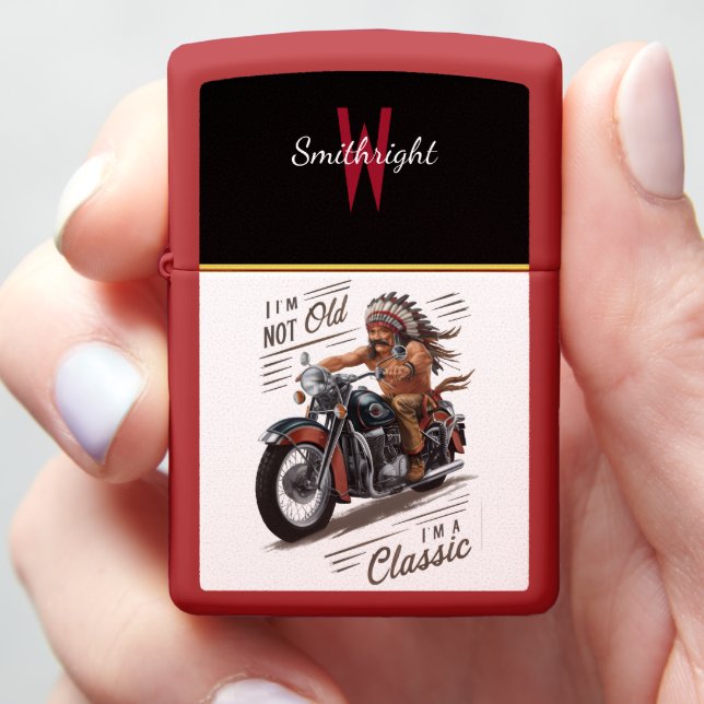 Timeless Rider: Vintage Motorcycle Zippo Lighter (In Hand)