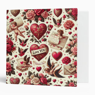 Timeless Romance: A Classic Valentine's Day Patter 3 Ring Binder