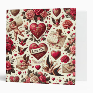Timeless Romance: A Classic Valentine's Day Patter 3 Ring Binder