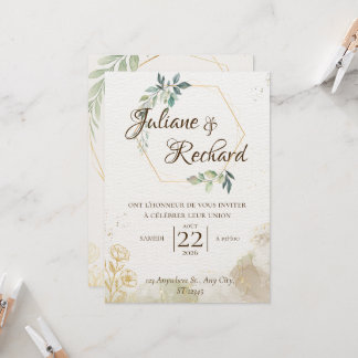 Timeless Romance Elegant Wedding Invitation