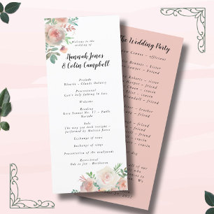 Timeless Romance Floral Wedding  Program