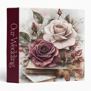 Timeless Romance: Vintage Rose Wedding Album 3 Ring Binder