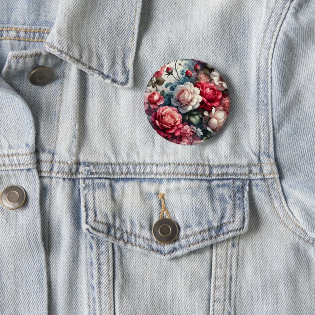 Timeless Rose Floral Charm Button (In Situ)