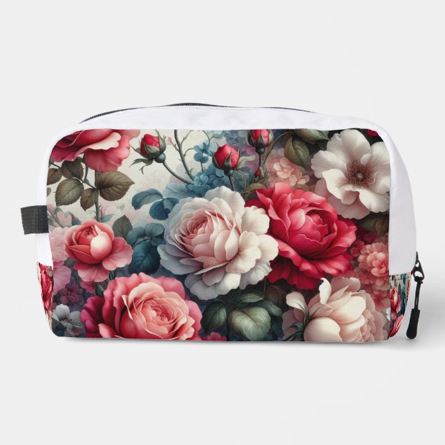 Timeless Rose Floral Charm Dopp Kit (Front)