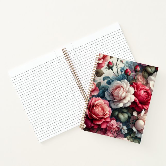 Timeless Rose Floral Charm Notebook (Inside)