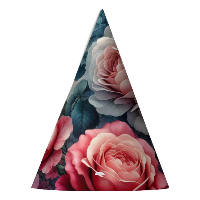Timeless Rose Floral Charm Party Hat (Left)