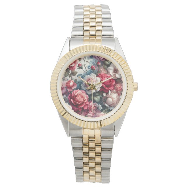 Timeless Rose Floral Charm Watch (Front)
