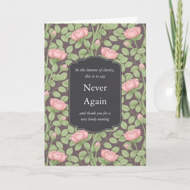 Timeless Roses Creative Personalized Dusky Plum Card (Front)