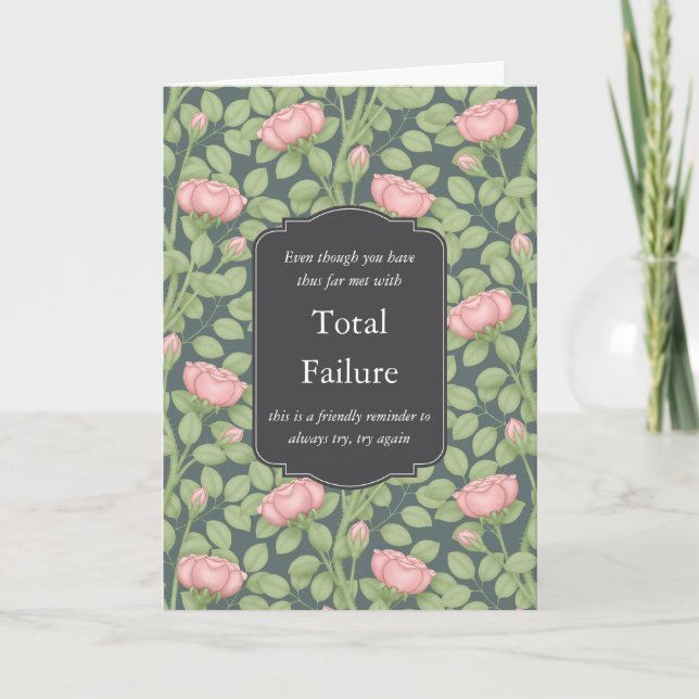 Timeless Roses Creative Personalized Slate Blue Card (Front)