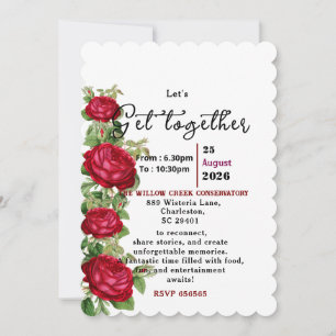 Timeless Roses Get-Together Invitation