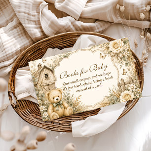 Timeless Rustic Teddy Bear Books for Baby Enclosure Card