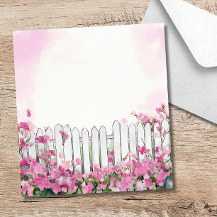 Timeless Rustic White Fence Floral Wedding Envelope Liner