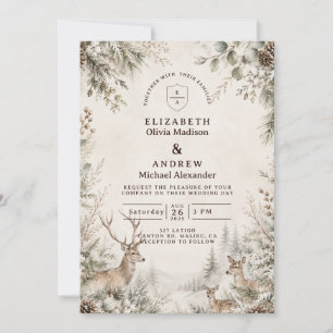 Timeless Rustic Winter Wedding Invitation