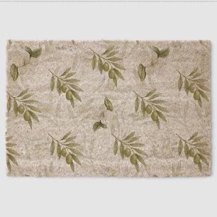 Timeless Sage Olive Watercolor Chic Fiber Doormat