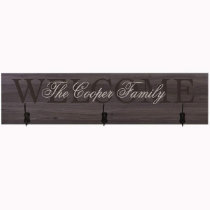 Timeless Salt Oak Family Welcome Wooden Coat Rack