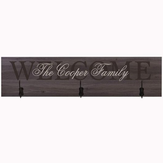 Timeless Salt Oak Family Welcome Wooden Coat Rack (Front)
