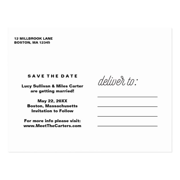 Timeless Script Save Our Date Photo Announcement Postcard