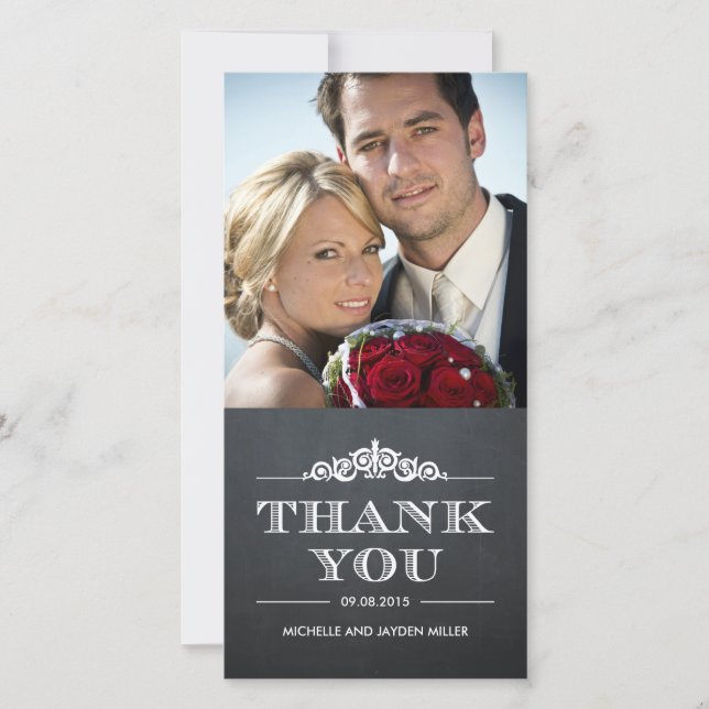Timeless Sentiment Thank You Cards - Chalkboard (Front)