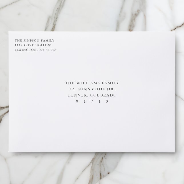 Timeless Serif Addressed Envelopes (Front)