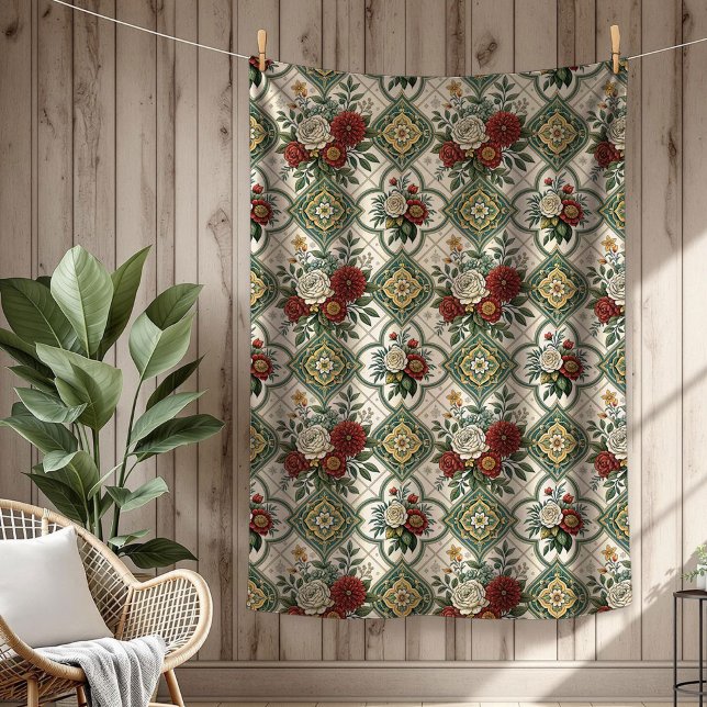 Timeless Shabby Chic Blanket Ornate Tile Patterns (Timeless Shabby Chic Blanket Ornate Tile Patterns)
