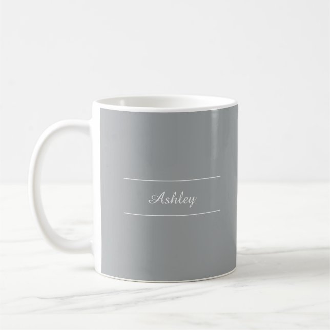 Timeless - Silver-Gray Name Mug (Left)