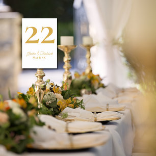 Timeless Simple Elegance Gold Script Wedding Table Number