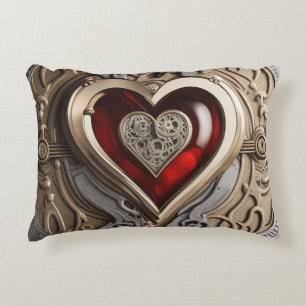 Timeless Steampunk Heart of Love Accent Pillow