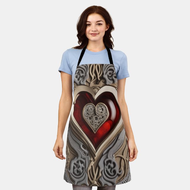 Timeless Steampunk Heart of Love Apron (Worn)