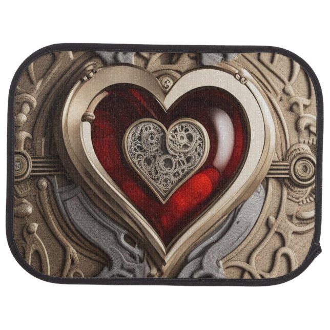 Timeless Steampunk Heart of Love Car Floor Mat (Rear)
