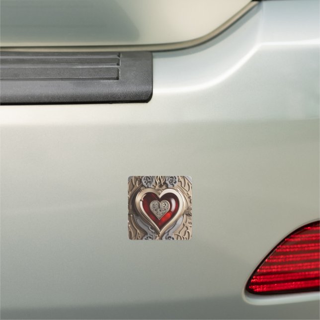 Timeless Steampunk Heart of Love Car Magnet (In Situ)