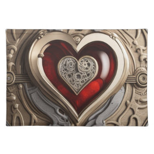 Timeless Steampunk Heart of Love Cloth Placemat