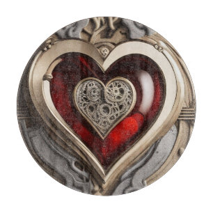 Timeless Steampunk Heart of Love Cutting Board