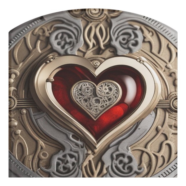 Timeless Steampunk Heart of Love Door Sign (Contour Front)