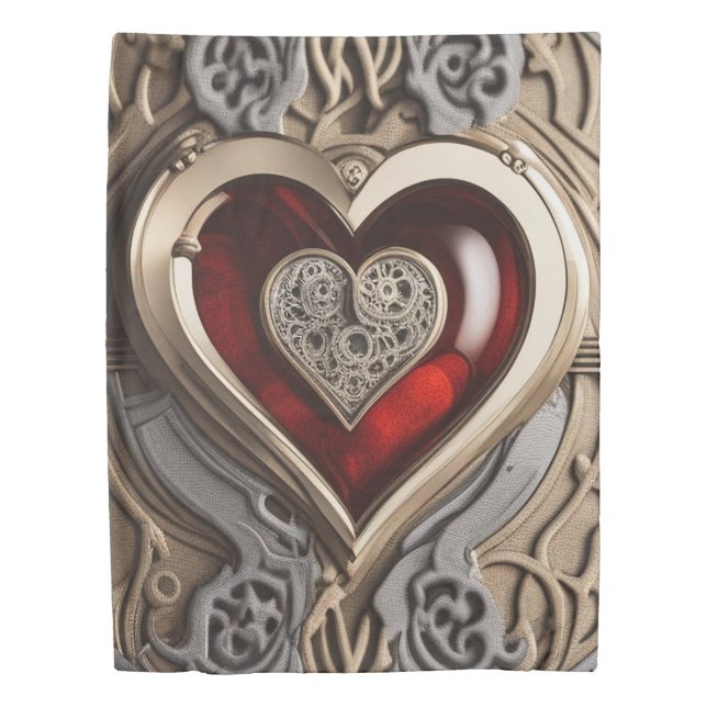 Timeless Steampunk Heart of Love Duvet Cover (Front)