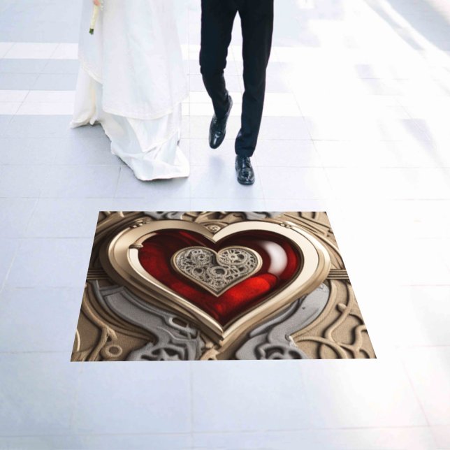 Timeless Steampunk Heart of Love Floor Decals (Wedding)