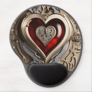 Timeless Steampunk Heart of Love Gel Mouse Pad