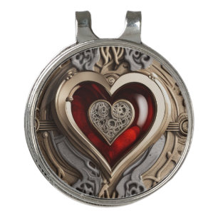 Timeless Steampunk Heart of Love Golf Hat Clip