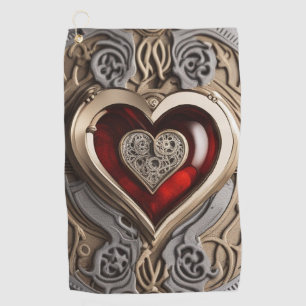 Timeless Steampunk Heart of Love Golf Towel