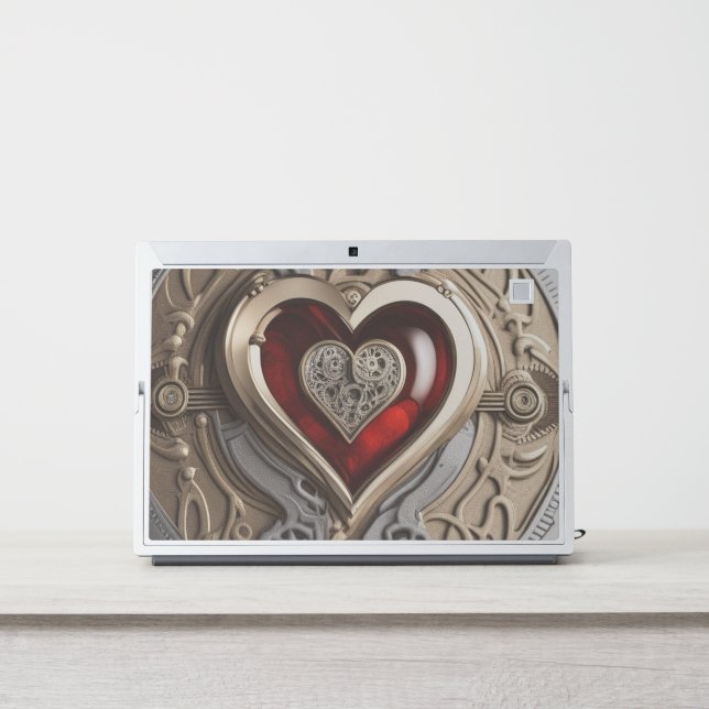Timeless Steampunk Heart of Love HP Laptop Skin (Front)