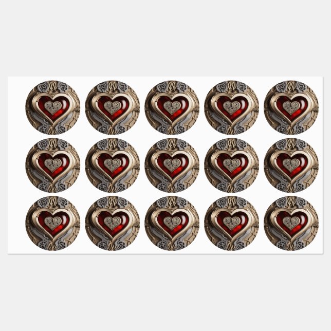 Timeless Steampunk Heart of Love Labels (Sheet)