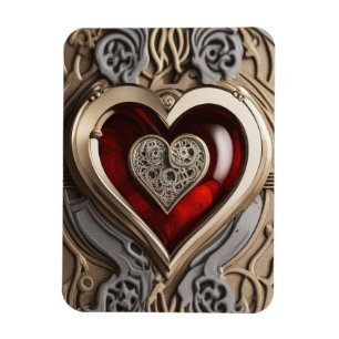 Timeless Steampunk Heart of Love Magnet