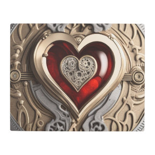 Timeless Steampunk Heart of Love Metal Print