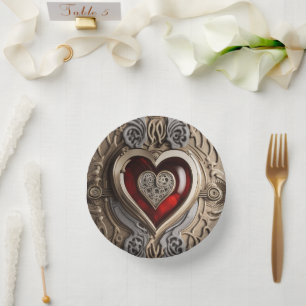 Timeless Steampunk Heart of Love Paper Bowls