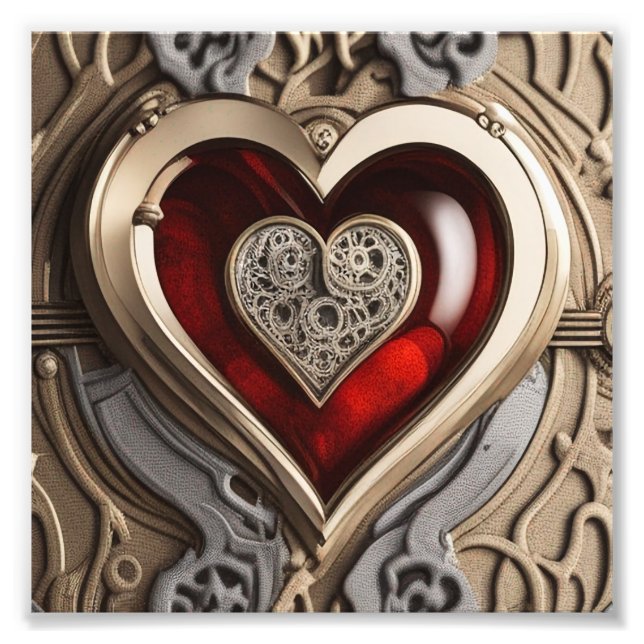 Timeless Steampunk Heart of Love Photo Print (Front)