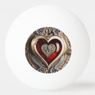 Timeless Steampunk Heart of Love Ping Pong Ball