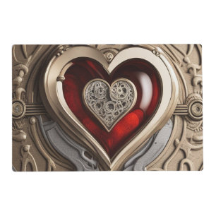 Timeless Steampunk Heart of Love Placemat