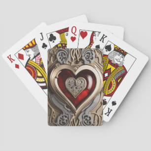 Timeless Steampunk Heart of Love Poker Cards