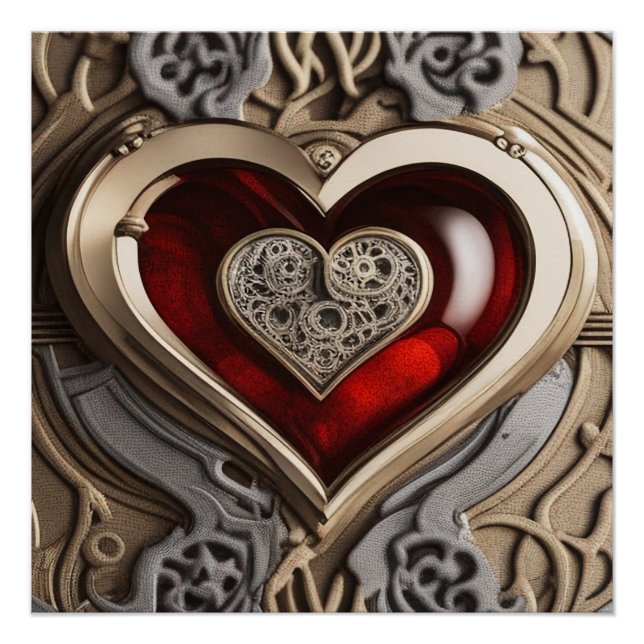 Timeless Steampunk Heart of Love Poster (Front)