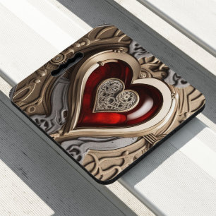 Timeless Steampunk Heart of Love Seat Cushion