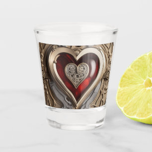 Timeless Steampunk Heart of Love Shot Glass